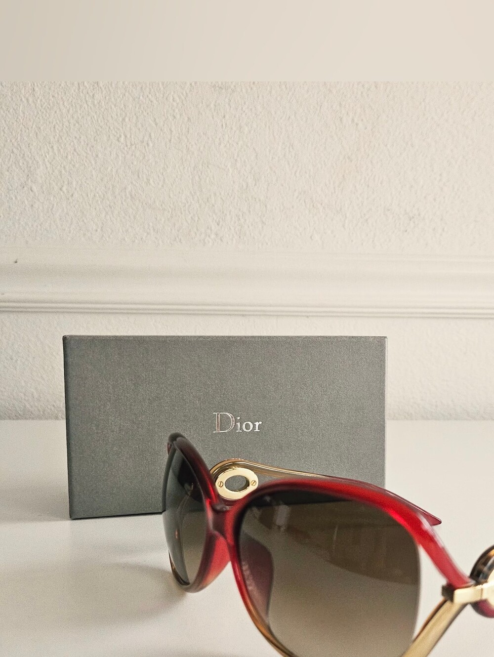 Dior Burgundy & Brown Two-tone Sunglasses - Picture 3 of 15